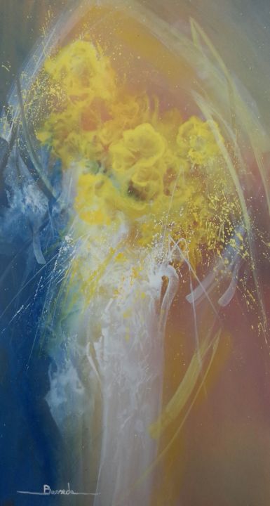 Peinture intitulée "Symphonie en jaune" par Christian Bessede, Œuvre d'art originale, Aquarelle
