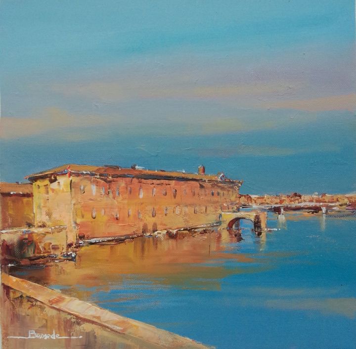 Painting titled "Hôtel dieu toulouse" by Christian Bessede, Original Artwork, Acrylic