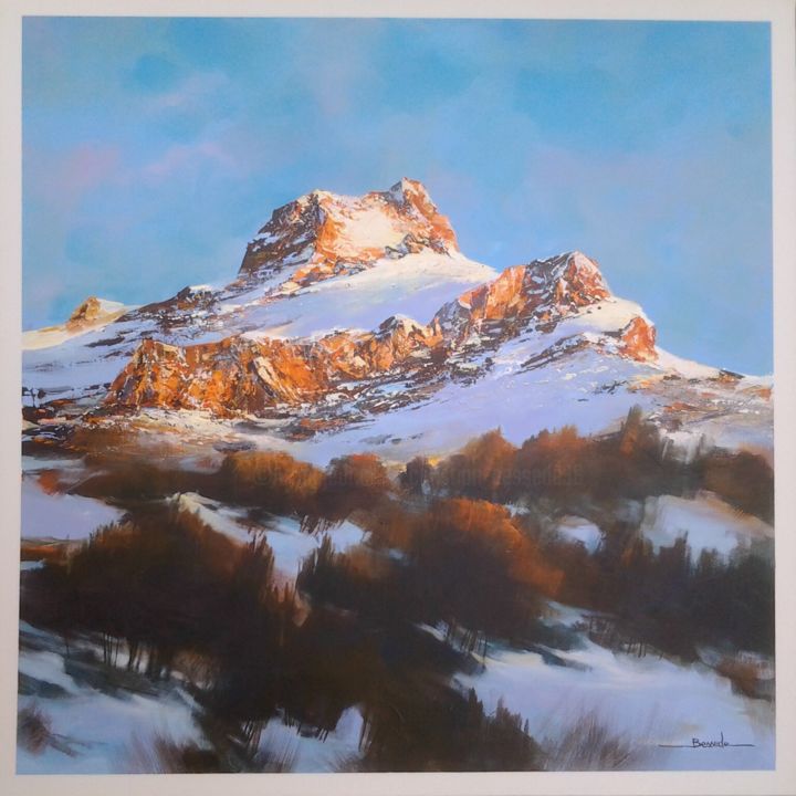 Majestueuse-Lumiere Paysage Montagne, Peinture par Christian Bessede