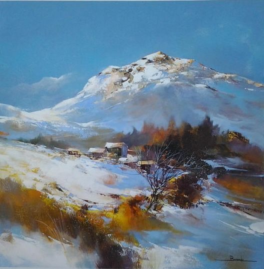 Painting titled "Impression  d'hiver…" by Christian Bessede, Original Artwork, Acrylic