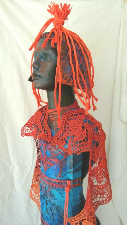 Sculptuur getiteld "L'africaine" door Christian Bessede, Origineel Kunstwerk