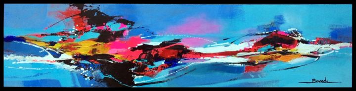 Painting titled "Peinture panoramiqu…" by Christian Bessede, Original Artwork, Acrylic