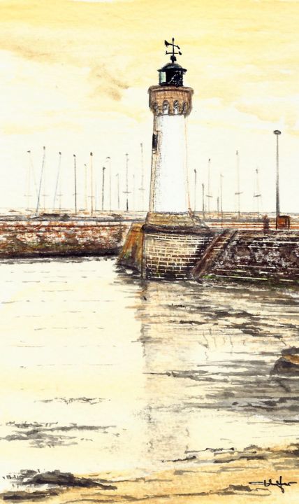Peinture intitulée "Phare de Port-Halig…" par Christian Biard, Œuvre d'art originale, Huile