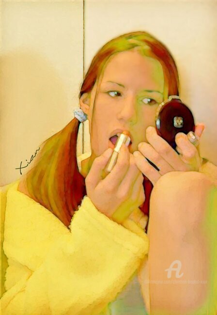 Peinture intitulée "Lipstick" par Christian Boulad (Xian), Œuvre d'art originale, Huile