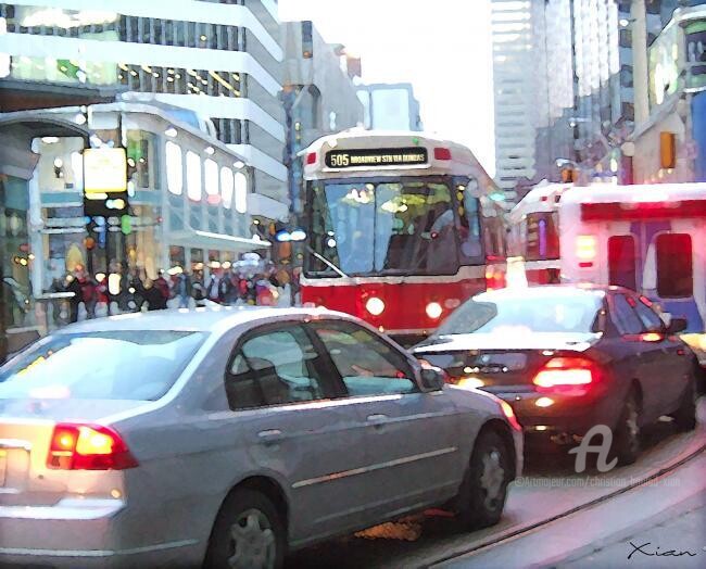 "Toronto_Red_Jam" başlıklı Tablo Christian Boulad (Xian) tarafından, Orijinal sanat, Petrol