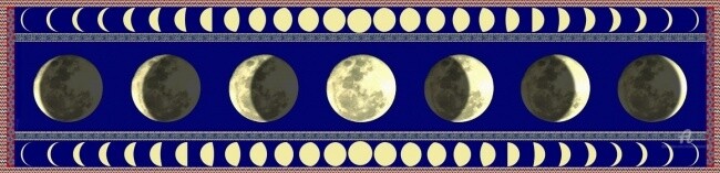 Textielkunst getiteld "Lune... ou l'autre…" door Christian Boulad (Xian), Origineel Kunstwerk