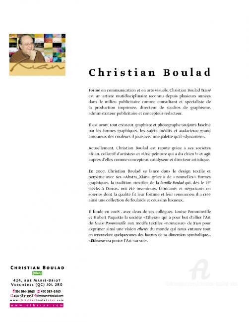 Artesanato intitulada "CV CHRISTIAN BOULAD…" por Christian Boulad (Xian), Obras de arte originais