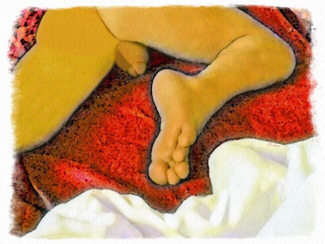 Painting titled "Prendre son pied" by Christian Boulad (Xian), Original Artwork, Oil