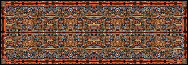 Textielkunst getiteld "Gondwana : (Mexican…" door Christian Boulad (Xian), Origineel Kunstwerk