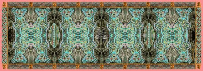 Textielkunst getiteld "LeopART (African-Tr…" door Christian Boulad (Xian), Origineel Kunstwerk