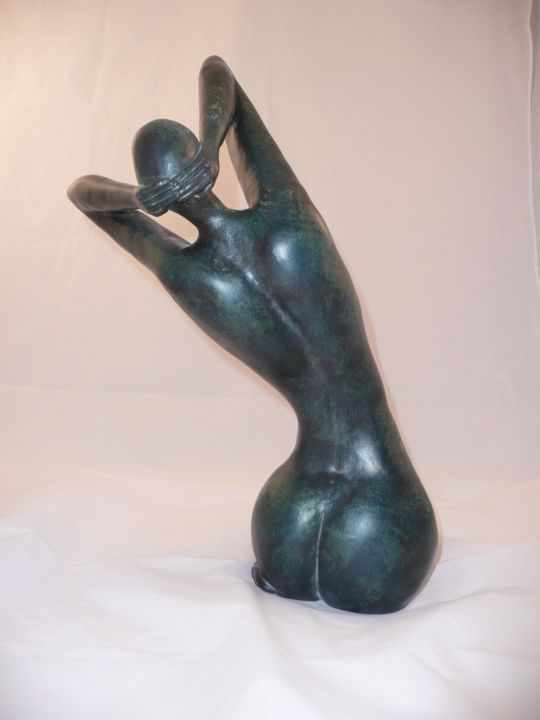 Скульптура под названием "Tam terre cuite pat…" - Christian Candelier, Подлинное произведение искусства, Керамика