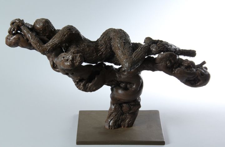 Rzeźba zatytułowany „La belle en bois do…” autorstwa Christian Candelier, Oryginalna praca, Terakota