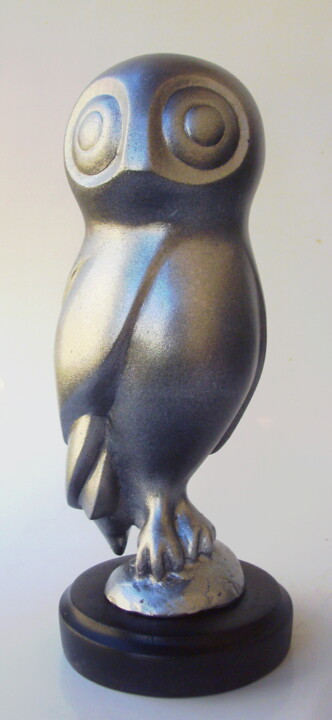 Sculpture titled "chouette comptempor…" by Christian Choquet, Original Artwork, Resin