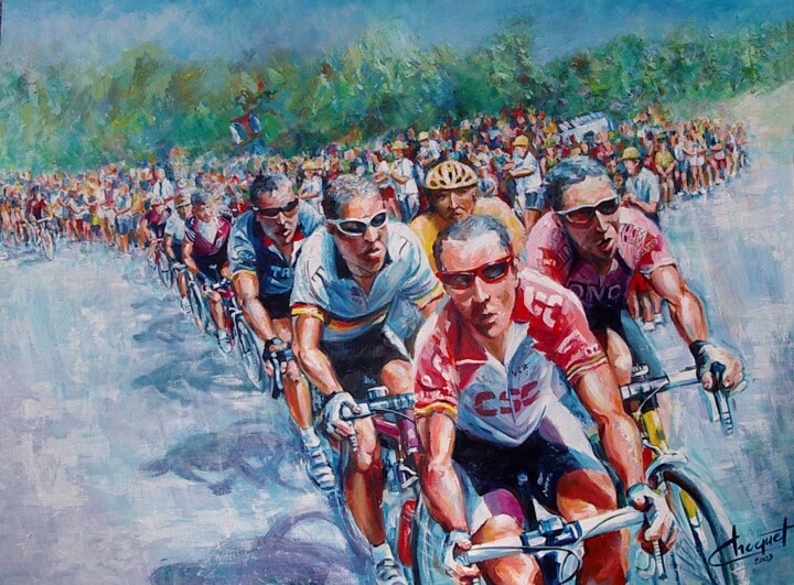 Painting titled "TABLEAU "TOUR DE FR…" by Christian Choquet, Original Artwork, Acrylic