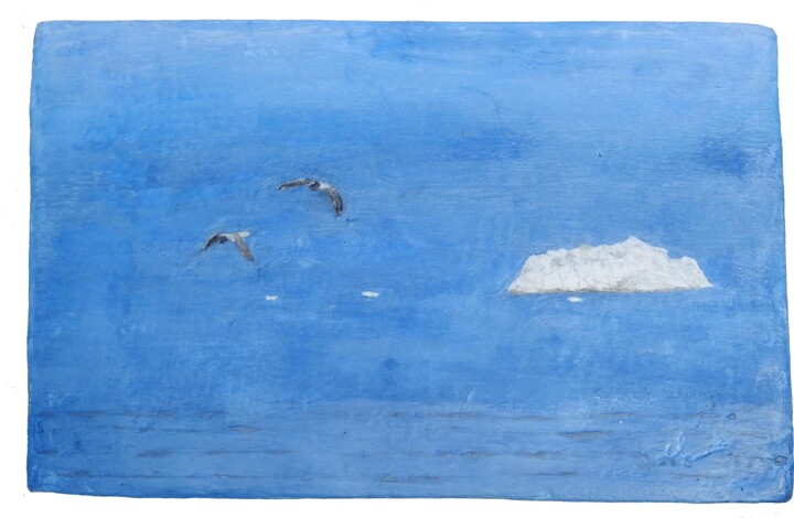 Malerei mit dem Titel "friouls gulls" von Christian Counord, Original-Kunstwerk, Pigmente Auf Andere starre Platte montiert