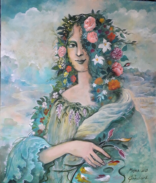 Картина под названием "Mona 2021" - Christian Eprinchard, Подлинное произведение искусства, Масло