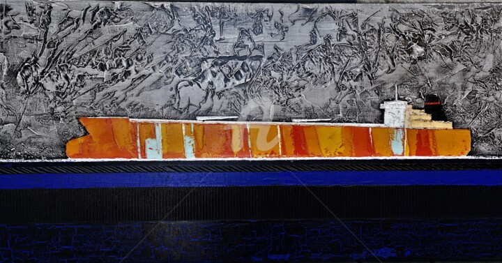 Pittura intitolato "cargot orange" da Christian Eurgal, Opera d'arte originale, Olio Montato su Telaio per barella in legno