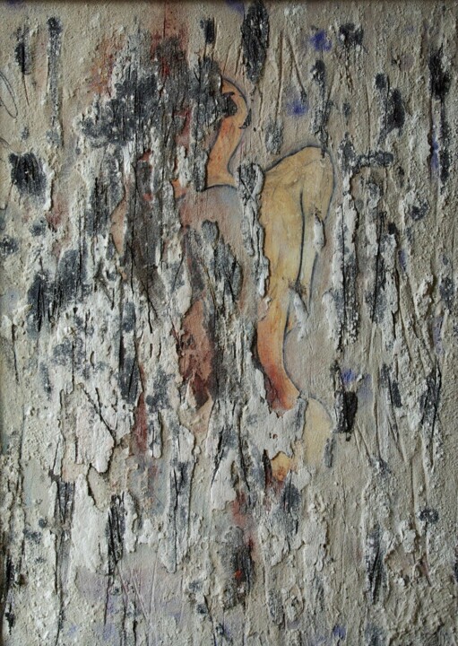 Painting titled "Sous la croûte" by Christian Gaufreteau, Artiste-Jardinier, Original Artwork, Pigments