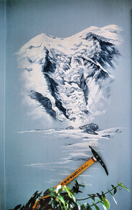 Painting titled "Alpine walls (part…" by Christian Girault, Original Artwork, Acrylic