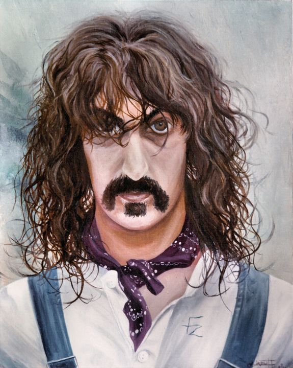 Painting titled "Franck Zappa" by Christian Girault, Original Artwork, Oil