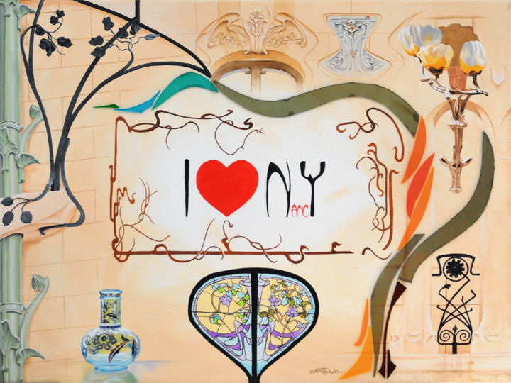제목이 "I ♥ NancY"인 미술작품 Christian Girault로, 원작, 기름