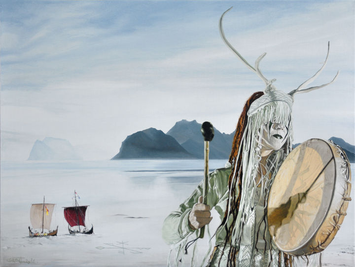 Peinture intitulée "Nordic attitude : H…" par Christian Girault, Œuvre d'art originale, Huile Monté sur Châssis