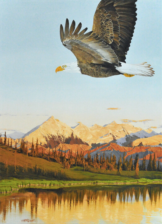 Peinture intitulée "Wilderness" par Christian Girault, Œuvre d'art originale, Huile Monté sur Châssis en bois