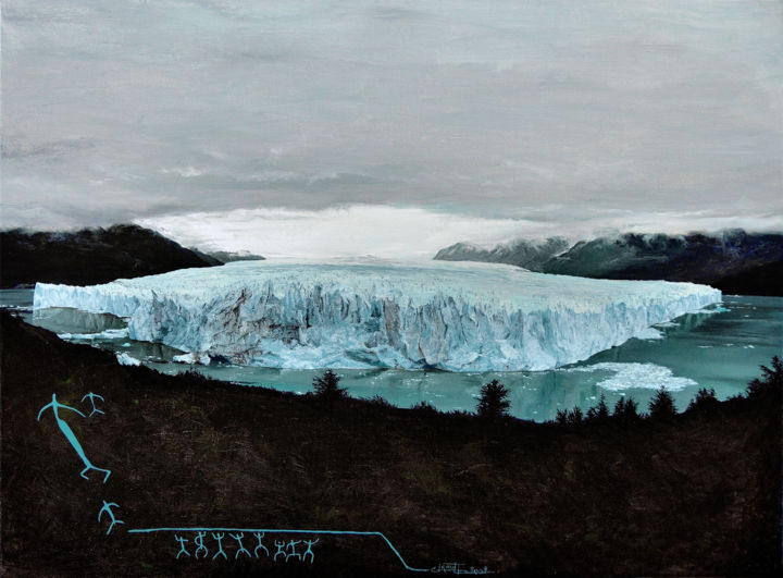 Pittura intitolato "Perito Moreno (Save…" da Christian Girault, Opera d'arte originale, Olio Montato su Telaio per barella i…