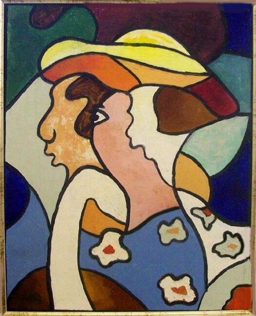 Peinture intitulée "Le chapeau" par Christian Hibon, Œuvre d'art originale