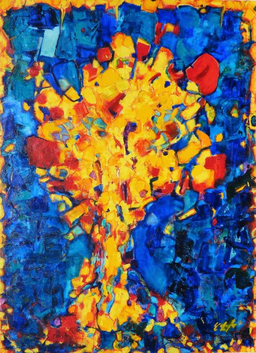 Painting titled "Arbre1" by Christian Hunziker, Original Artwork, Oil