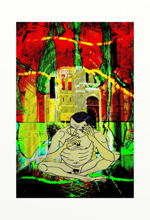 Arts numériques intitulée "Urban méditation" par Kej, Œuvre d'art originale, Peinture numérique