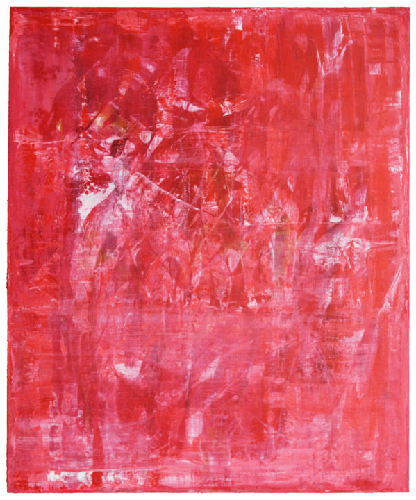 Painting titled "Red Abstract 7" by Christian Kreifelts, Original Artwork, Acrylic Mounted on Wood Stretcher frame