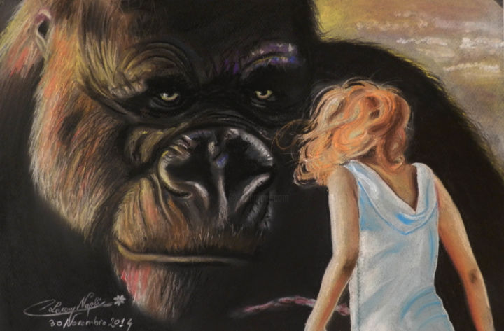 Drawing titled "king-kong.jpg" by Christian Leroy Napoli, Original Artwork, Chalk