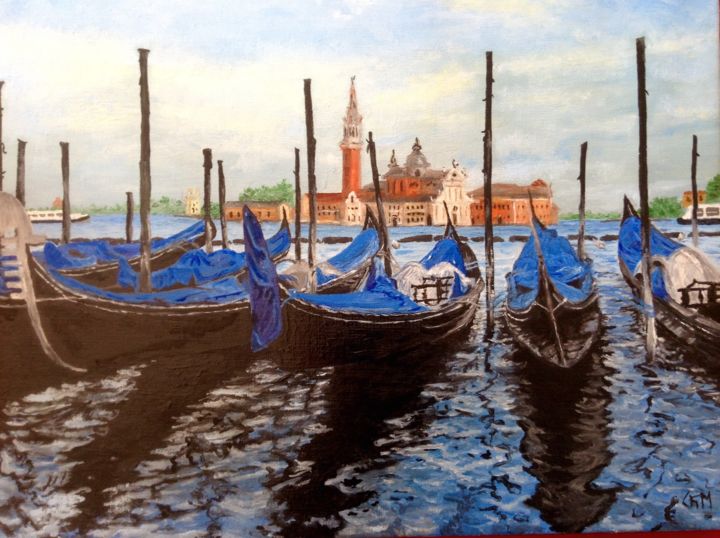 Pittura intitolato "Venise éternelle" da Christian Manicourt, Opera d'arte originale, Olio