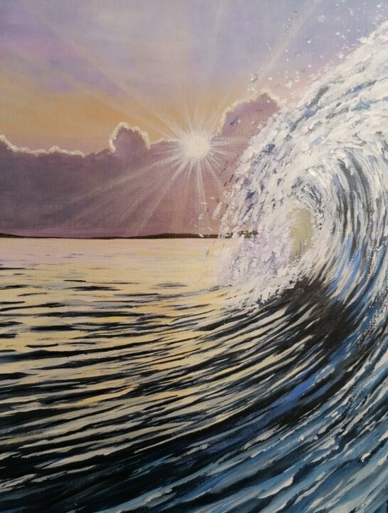 Painting titled "Wave 2" by L'Atelier S'Affiche, Original Artwork, Acrylic