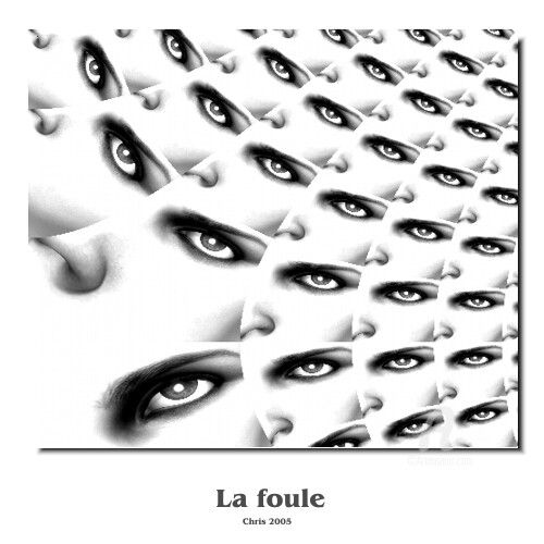 Digitale Kunst getiteld "La foule" door Christian Pavet, Origineel Kunstwerk