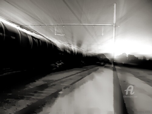 Photographie intitulée "Le train" par Christian Pavet, Œuvre d'art originale