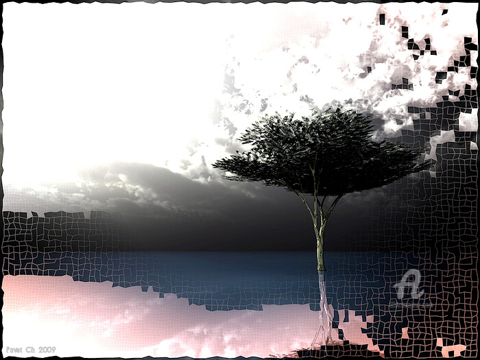 Digital Arts titled "Le dernier arbre de…" by Christian Pavet, Original Artwork, 3D Modeling