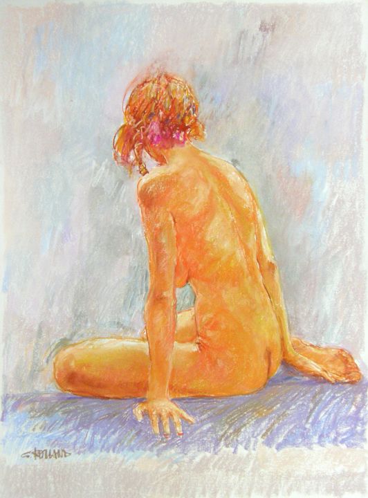 Drawing titled "pastel 2001 1" by Christian Rolland, Original Artwork, Pastel