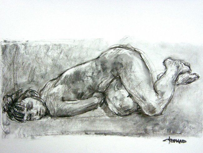 Drawing titled "fusain 2007 - 13" by Christian Rolland, Original Artwork, Other