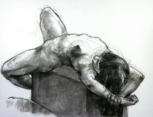 Rysunek zatytułowany „fusain oct 2008 12” autorstwa Christian Rolland, Oryginalna praca, Inny