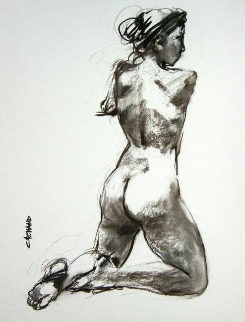 Drawing titled "fusain 2000 9" by Christian Rolland, Original Artwork, Other