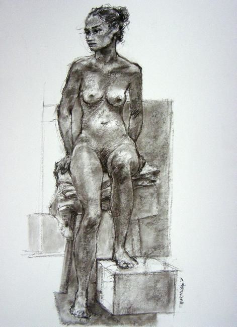 Drawing titled "fusain nov 2010 32" by Christian Rolland, Original Artwork, Other