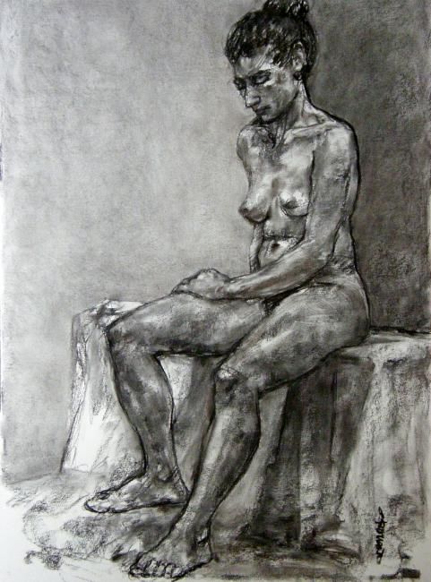 Drawing titled "fusain sept 2012 1" by Christian Rolland, Original Artwork, Other