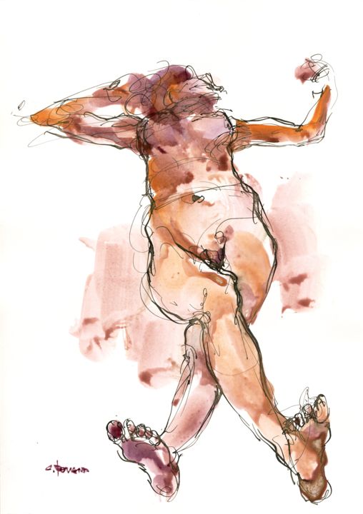Pittura intitolato "A4 sept 2009 6" da Christian Rolland, Opera d'arte originale, Gouache