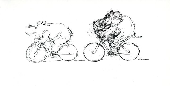 Drawing titled "velo-18.jpg" by Christian Rolland, Original Artwork, Other