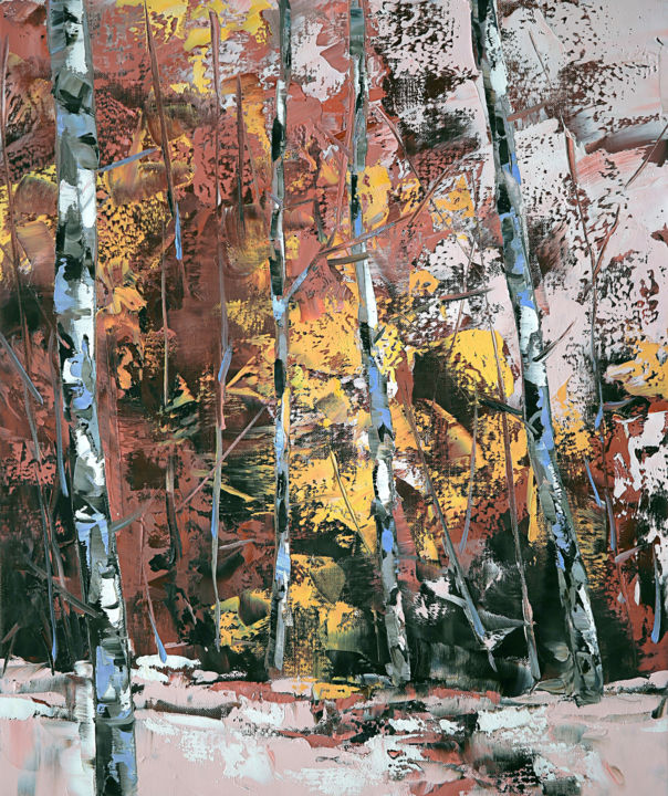 Peinture intitulée "sans-titre-55-x-46-…" par Christian Ruhaut, Œuvre d'art originale, Huile