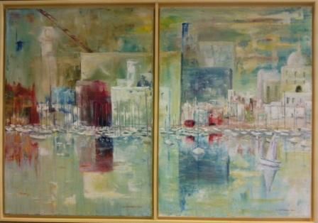 Painting titled "MARINA" by Christian Seyssel, Original Artwork, Oil