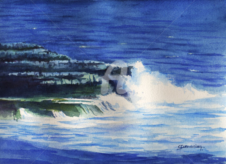 Картина под названием "Splash" - Christian Simonian, Подлинное произведение искусства, Гуашь