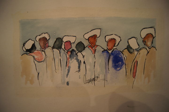 Pintura titulada "Maroc 2012 - Concil…" por Christian Trameçon, Obra de arte original, Oleo